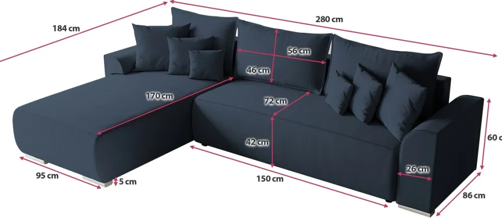 Meble Dla Dzieci|Narożniki>BROMARKT Nowoczesna kanapa narożna z funkcją spania do salonu SYDNEY