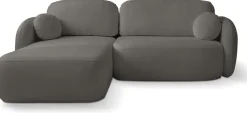 Narożniki>LASKI Nowoczesna kanapa narożna z funkcją spania do salonu grafit OMERO