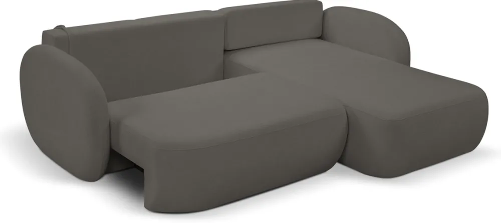 Narożniki>LASKI Nowoczesna kanapa narożna z funkcją spania do salonu grafit OMERO