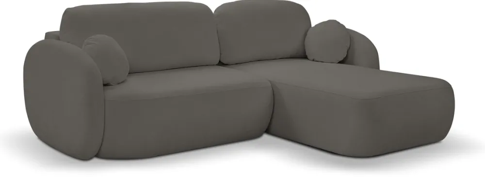 Narożniki>LASKI Nowoczesna kanapa narożna z funkcją spania do salonu grafit OMERO
