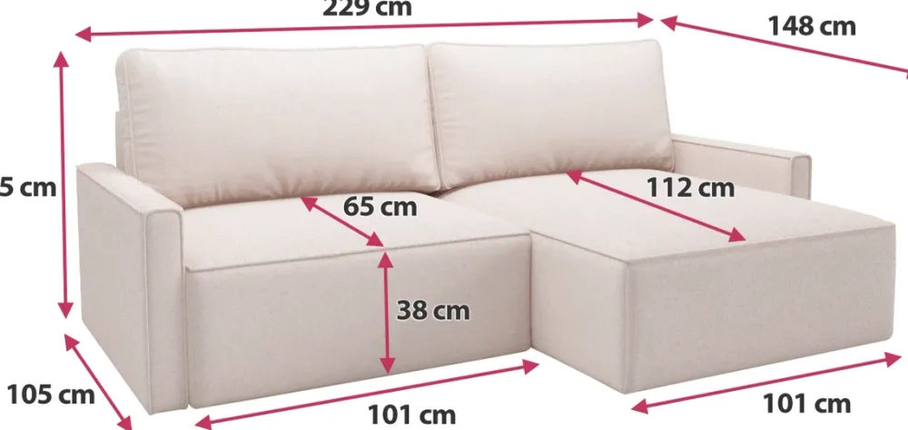 Meble Dla Dzieci|Narożniki>BROMARKT Nowoczesna kanapa narożna do salonu z funkcją spania NORBERT