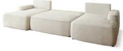 Narożniki>BROMARKT Nowoczesna kanapa narożna boucle z funkcją spania CARMELLO U beż