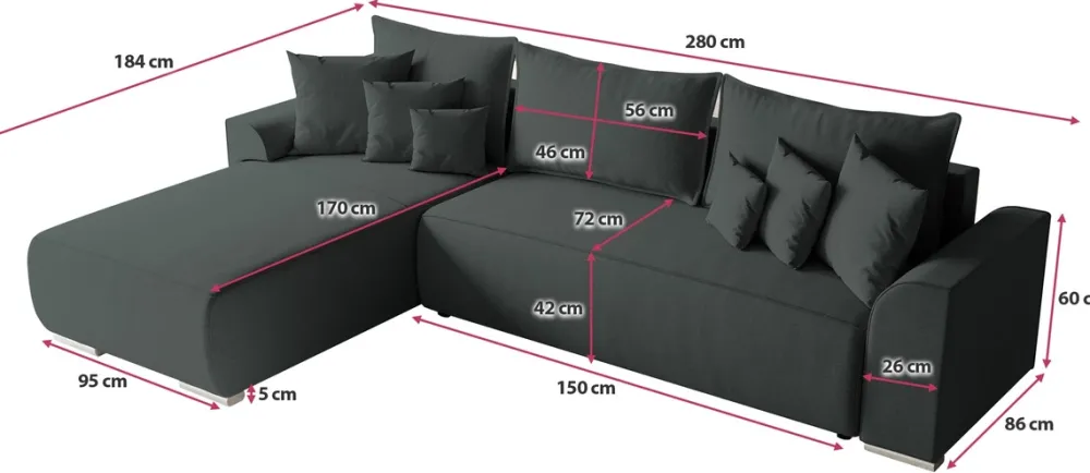 Meble Dla Dzieci|Narożniki>BROMARKT Nowoczesna kanapa narożna do salonu rozkładana SYDNEY