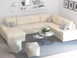 Narożniki></noscript>NEXT COLLECTION Nowoczesna kanapa rogowa do salonu LETO metalowe nóżki