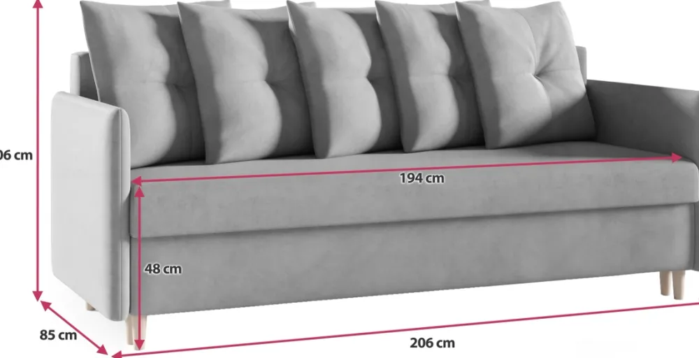 Kanapy I Sofy>Meble Grand Nowoczesna kanapa trzyosobowa z funkcją spania do salonu LOUNGE