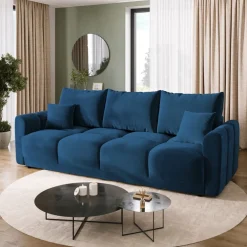Kanapy I Sofy|Zestawy Mebli Do Przedpokoju>BROMARKT Nowoczesna kanapa z funkcją spania NUBES granatowa