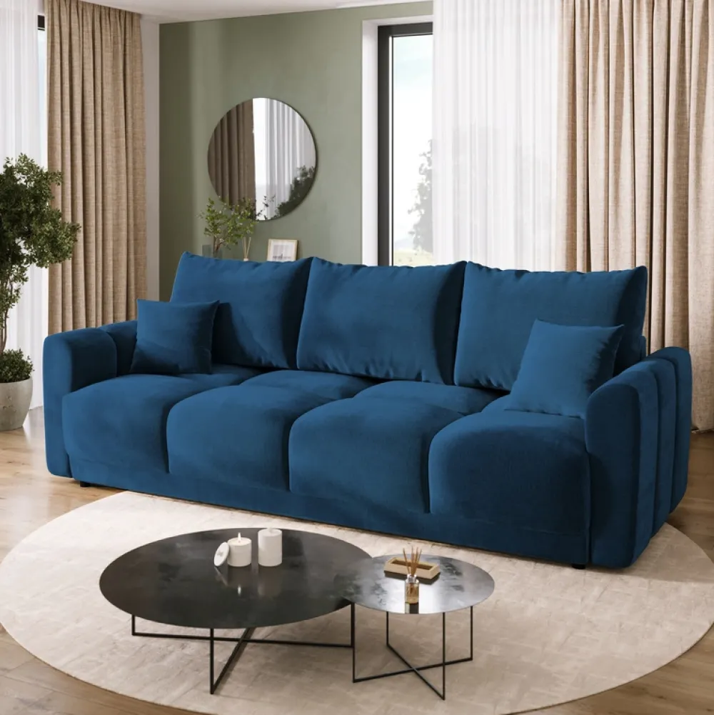 Kanapy I Sofy|Zestawy Mebli Do Przedpokoju>BROMARKT Nowoczesna kanapa z funkcją spania NUBES granatowa