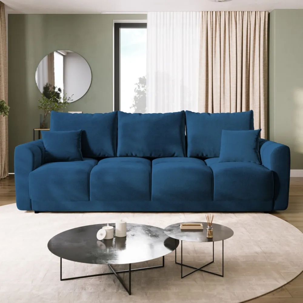 Kanapy I Sofy|Zestawy Mebli Do Przedpokoju>BROMARKT Nowoczesna kanapa z funkcją spania NUBES granatowa