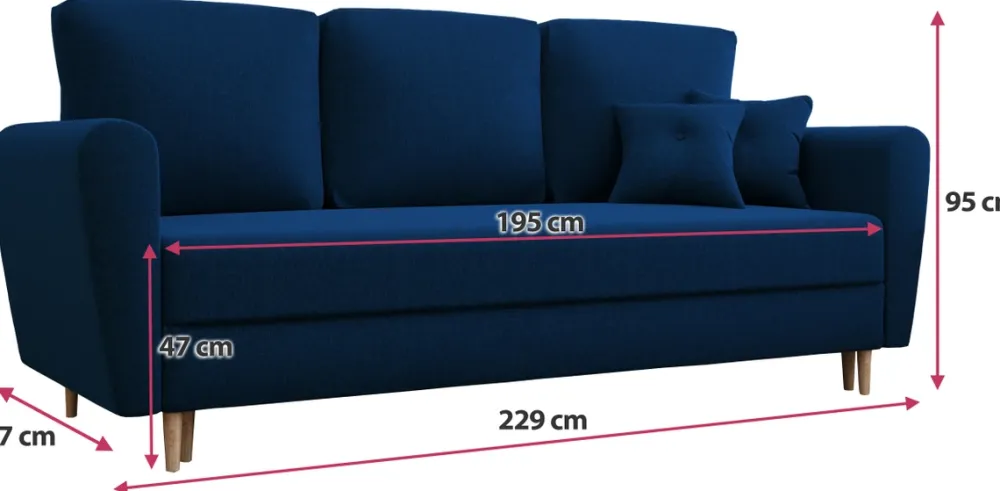 Meble Dla Dzieci|Kanapy I Sofy>Meble Grand Nowoczesna kanapa z funkcją spania do salonu LUNAR