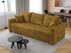 Meble Młodzieżowe|Kanapy I Sofy>BROMARKT Nowoczesna kanapa z funkcją spania do salonu LUIS musztardowa