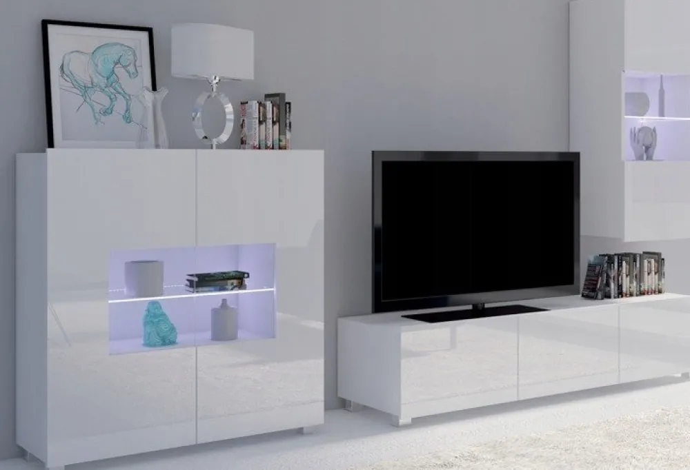 Meble Młodzieżowe|Zestawy Mebli Do Salonu>GiB Meble Nowoczesna komoda 100 cm połysk MODERN biały