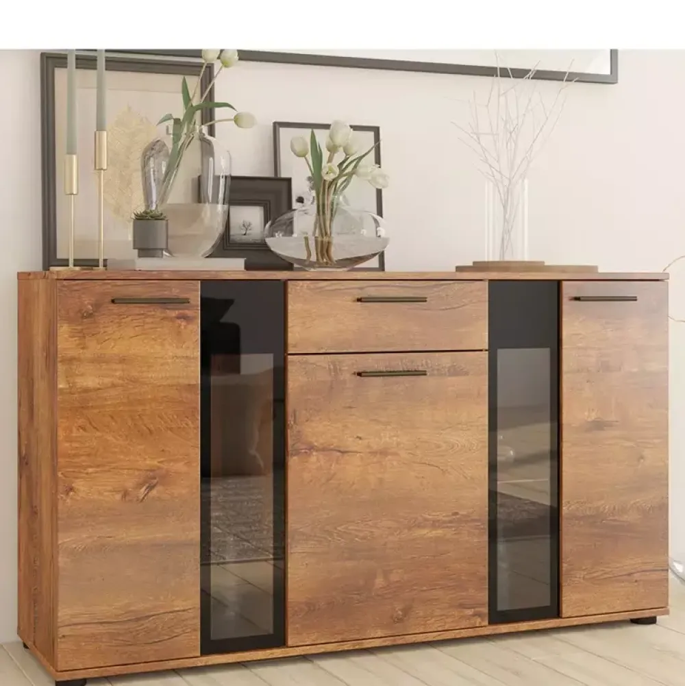 Komody>Lempert Nowoczesna Komoda 140 cm KUBA dąb lefkas