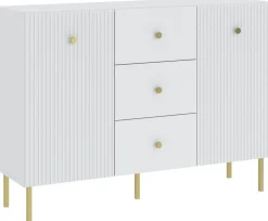 Komody>INTER MEBLE Nowoczesna komoda 135 cm do salonu dwudrzwiowa VALTEO biała biały