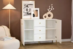 Komody>INTER MEBLE Nowoczesna komoda 135 cm do salonu dwudrzwiowa VALTEO biała biały