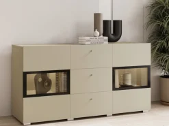 Zestawy Mebli Do Salonu|Komody>Helvetia Nowoczesna komoda 132 cm do salonu jasny BARRET beż