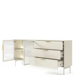 Zestawy Mebli Do Salonu|Komody>LASKI Nowoczesna komoda 181 cm do salonu kaszmir LUANO