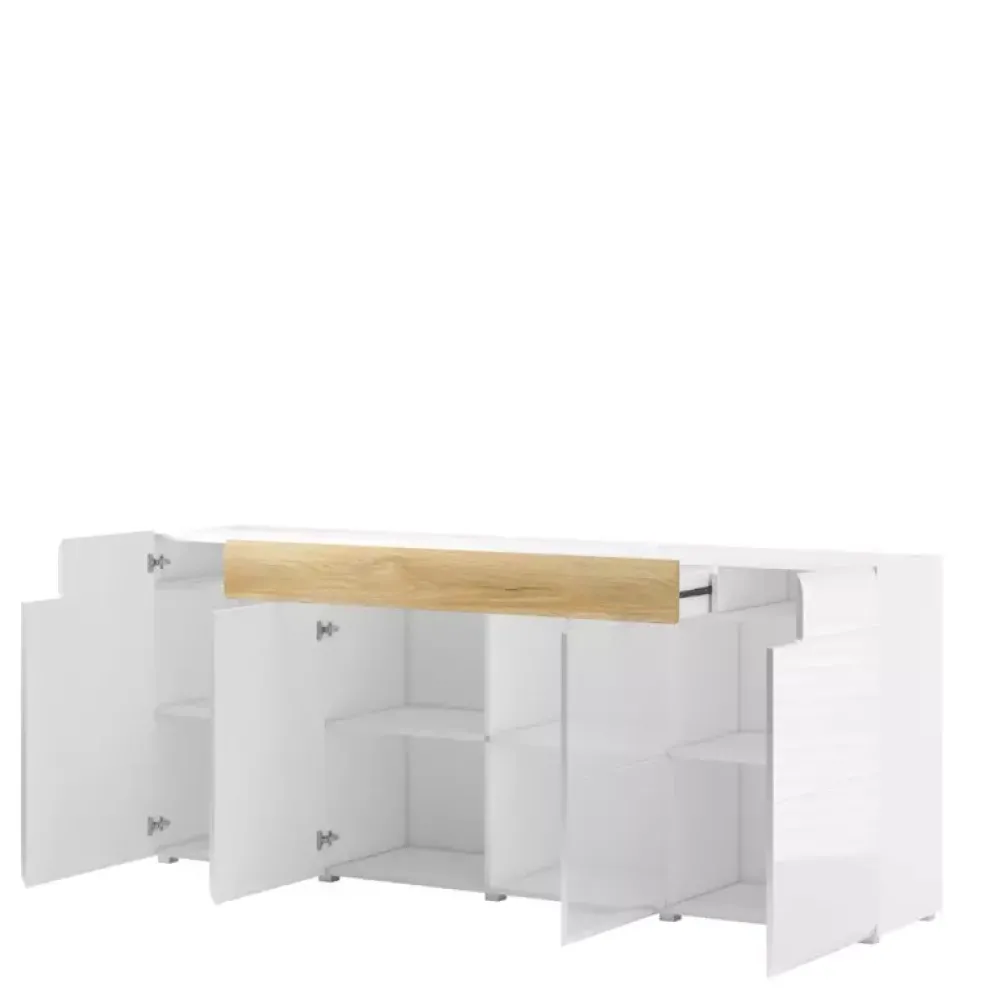 Zestawy Mebli Do Salonu|Komody>Helvetia Nowoczesna komoda 208 cm TENDER antracyt połysk