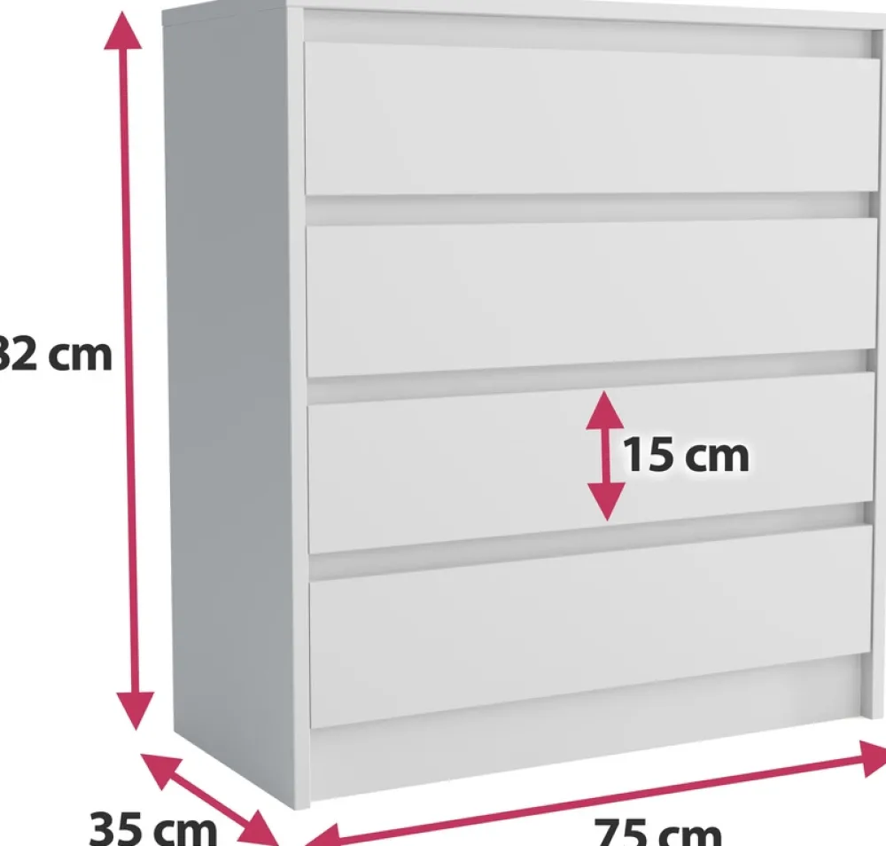 Komody>Meblohand Nowoczesna komoda 75 cm z szufladami ARTEGO dąb sonoma