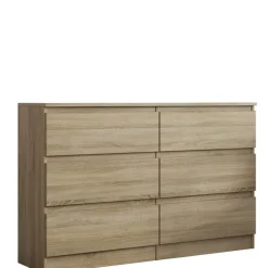 Komody>Meblohand Nowoczesna komoda 120 cm z szufladami do salonu AMPARO dąb sonoma