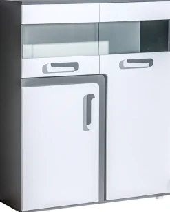 Zestawy Mebli Młodzieżowych|Komody>DOMEL Nowoczesna komoda 110 półki szyba APETITO