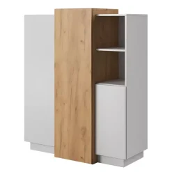 Komody>LASKI Nowoczesna komoda biały dąb złoty ELMO