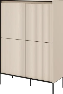 Komody|Zestawy Mebli Do Salonu>lenart. Nowoczesna komoda czterodrzwiowa do salonu z frezowanymi frontami TREND