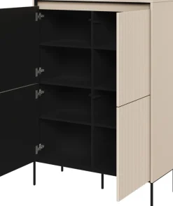 Komody|Zestawy Mebli Do Salonu>lenart. Nowoczesna komoda czterodrzwiowa do salonu z frezowanymi frontami TREND