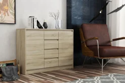 Komody>Meblohand Nowoczesna komoda z szufladami 112,5 cm ARTEGO dąb sonoma
