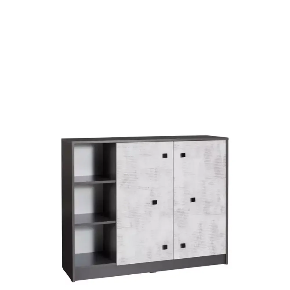 Zestawy Mebli Młodzieżowych|Komody>JUREK Nowoczesna komoda do pokoju młodzieżowego z drzwiczkami i półkami 120cm meble młodzieżowe TOM