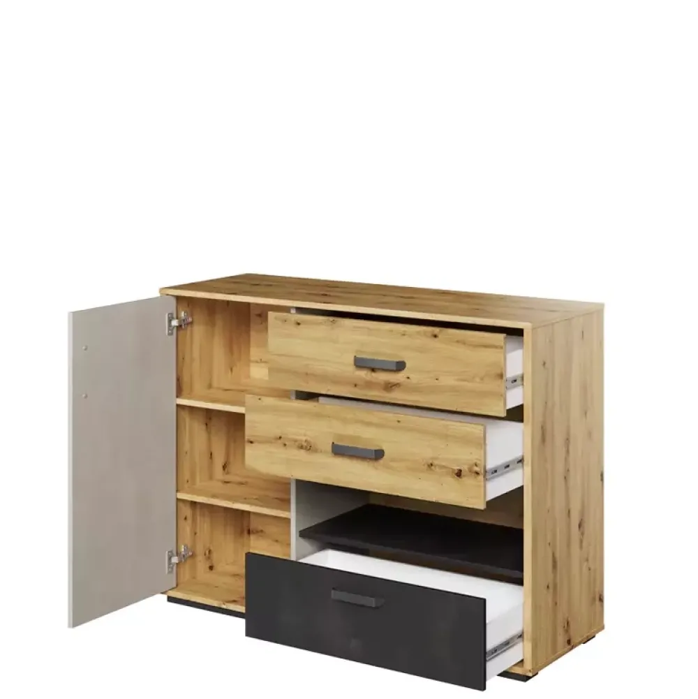 Meble Młodzieżowe|Zestawy Mebli Młodzieżowych>lenart. Nowoczesna komoda do pokoju młodzieżowego 120 cm QUBIC