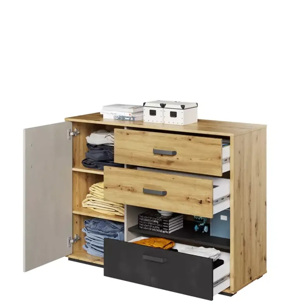 Meble Młodzieżowe|Zestawy Mebli Młodzieżowych>lenart. Nowoczesna komoda do pokoju młodzieżowego 120 cm QUBIC