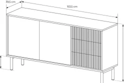 Meble Młodzieżowe|Zestawy Mebli Do Salonu></noscript>LASKI Nowoczesna komoda do salonu 153 cm TAMORIS dąb cremona