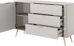 Zestawy Mebli Do Salonu|Komody>LASKI Nowoczesna komoda do salonu z szufladami LEONTE kaszmir