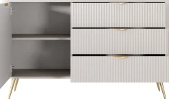 Zestawy Mebli Do Salonu|Komody></noscript>LASKI Nowoczesna komoda do salonu z szufladami LEONTE kaszmir
