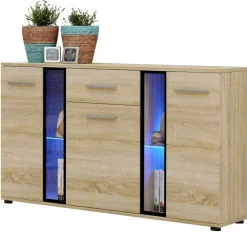 Komody>Meblohand Nowoczesna Komoda do salonu 140 cm CUBE dąb sonoma