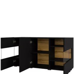 Zestawy Mebli Do Salonu|Komody>Helvetia Nowoczesna komoda do salonu czarna AVENTELI