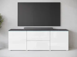 Komody>BRATEX Nowoczesna komoda do salonu VEXA z szufladami biały połysk