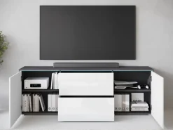 Komody>BRATEX Nowoczesna komoda do salonu VEXA z szufladami biały połysk