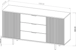 Zestawy Mebli Do Salonu|Komody></noscript>GiB Meble Nowoczesna komoda na nóżkach z półkami 150 cm NAMASTE