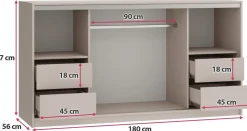Komody></noscript>BROMARKT Nowoczesna komoda przesuwna z szufladami do sypialni 180 cm TOP beż piaskowy