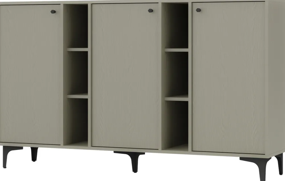 Komody>Lempert Nowoczesna komoda trzydrzwiowa do salonu 160 cm TOKEN eukaliptus