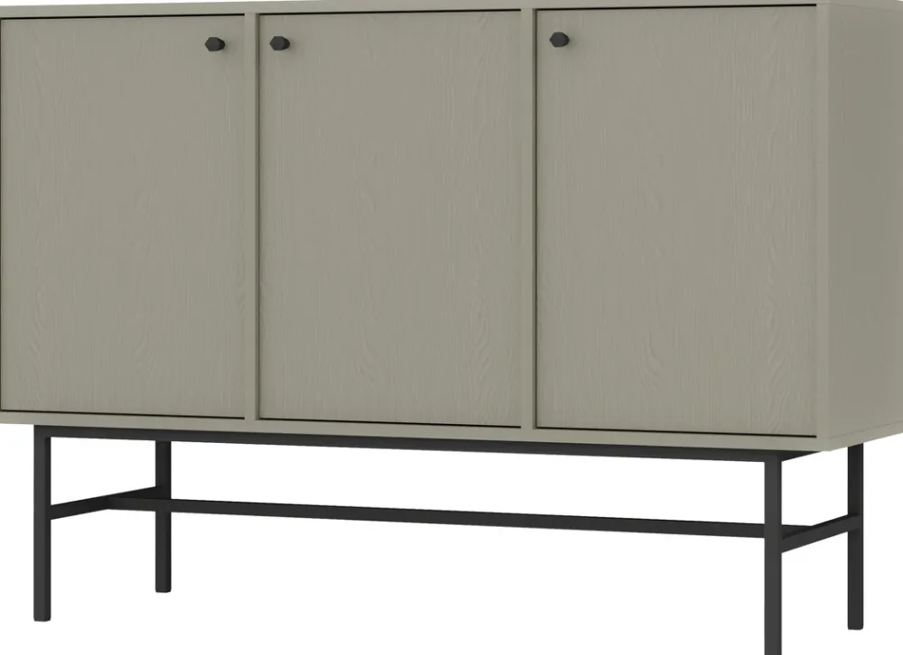 Komody>Lempert Nowoczesna komoda trzydrzwiowa do salonu 124 cm TOKEN eukaliptus