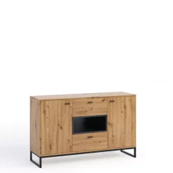 Zestawy Mebli Do Salonu|Zestawy Mebli Młodzieżowych>GiB Meble Nowoczesna komoda w stylu industrialnym dąb artisan OLI