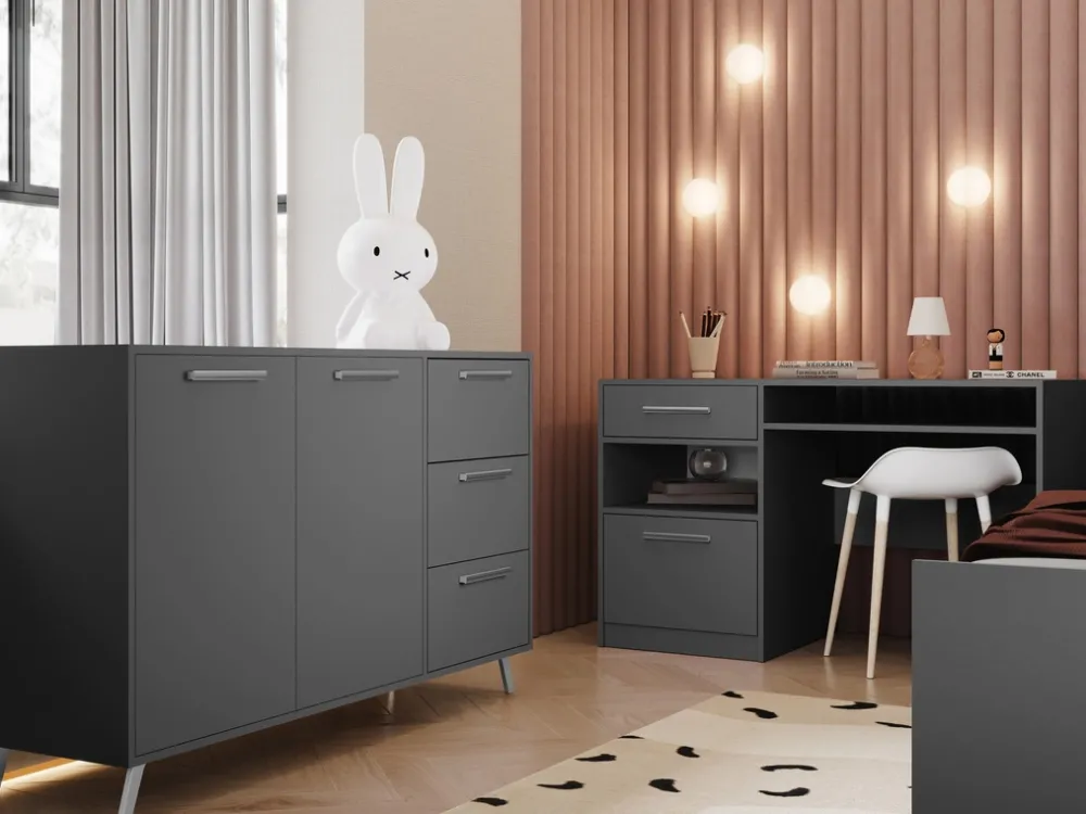 Meble Młodzieżowe|Komody>Stolar Nowoczesna komoda z drzwiami i szufladami 140 cm BILL zieleń zielony