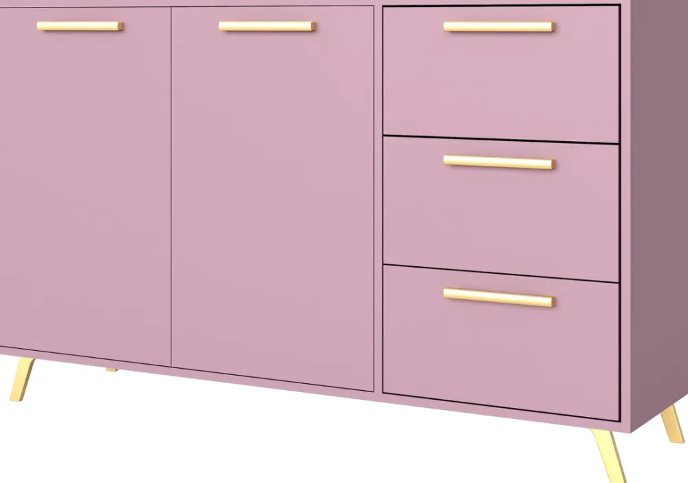 Meble Młodzieżowe|Komody>Stolar Nowoczesna komoda z drzwiami i szufladami 140 cm BILL śliwa