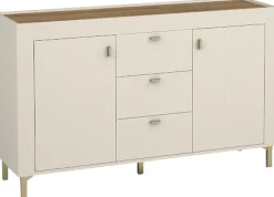 Zestawy Mebli Do Sypialni|Zestawy Mebli Do Salonu>DOLMAR Nowoczesna komoda z drzwiami i szufladami 137 cm MISTY kaszmir