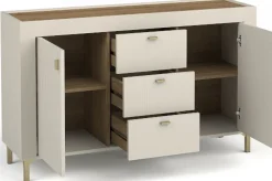 Zestawy Mebli Do Sypialni|Zestawy Mebli Do Salonu>DOLMAR Nowoczesna komoda z drzwiami i szufladami 137 cm MISTY kaszmir