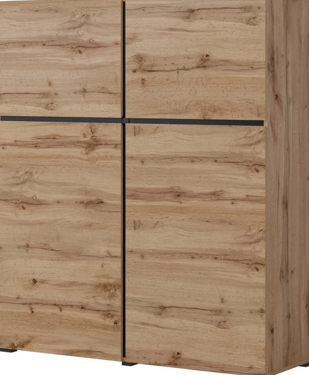 Zestawy Mebli Do Sypialni|Komody>Helvetia Nowoczesna komoda z półkami do salonu 120 cm CROSS dąb wotan