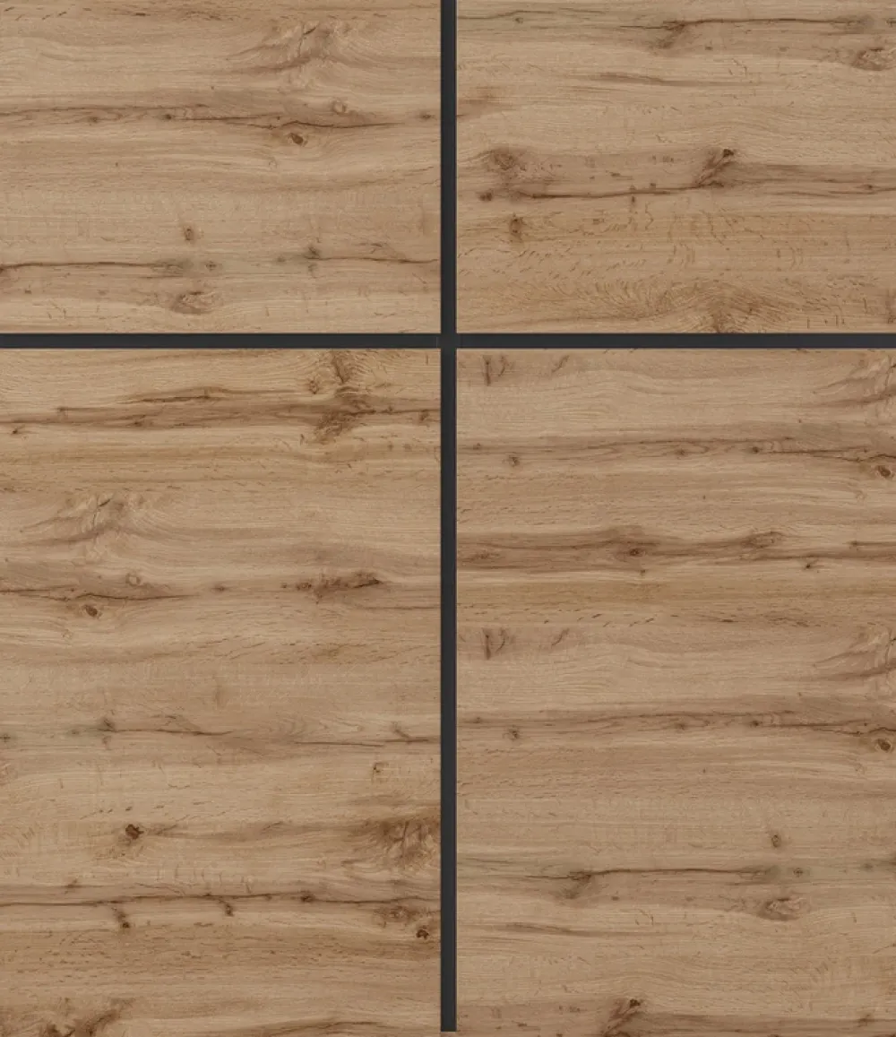 Zestawy Mebli Do Sypialni|Komody>Helvetia Nowoczesna komoda z półkami do salonu 120 cm CROSS dąb wotan