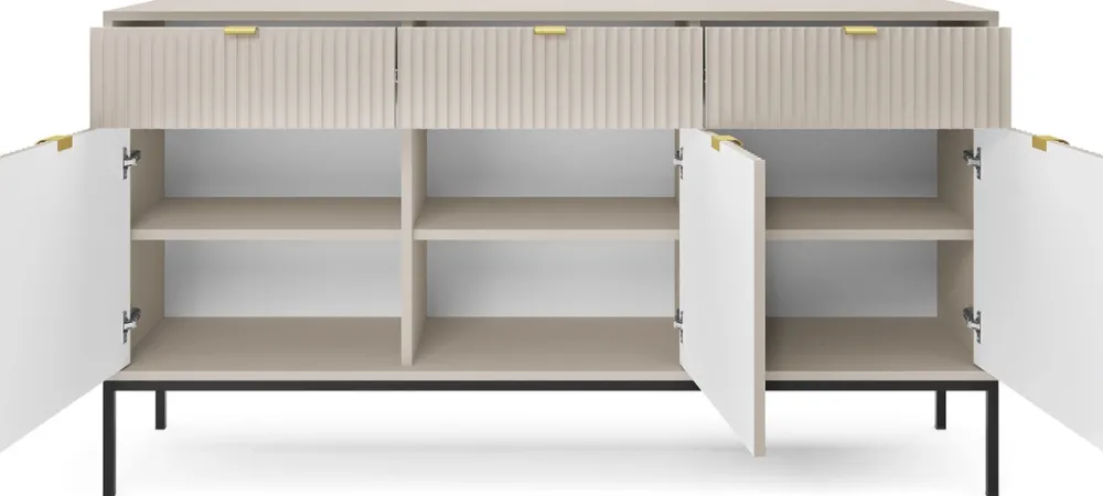 Zestawy Mebli Do Salonu|Komody>PIASKI Nowoczesna komoda z szufladami 154 cm AVANTI kaszmir